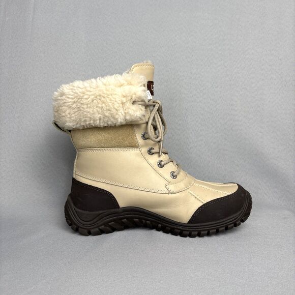 Womens UGG Boots Sz 8 Sand Adirondack II Fur Cuff Snow Water Weather-Proof $250 - Picture 6 of 15
